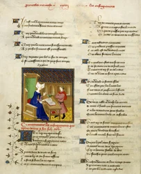 Christine de Pisan and her son, illustration from 
