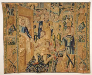 Henri III (1551-89) de Valois giving the insignias of power to Henri III (1553-1610) de Bourbon
