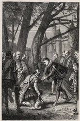 Henry III and Henry of Navarre future Henry IV meet at Plessis-les-Tours on April 30