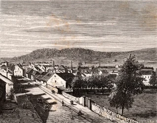 Hericourt - department of Saone-et-Loire - engraving in La France illustree: geography, history, statistical administration by V.A. Malt-Brown. 1884