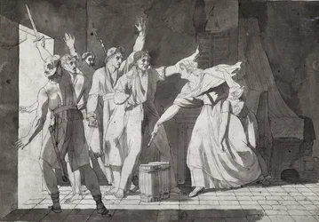 Heroism of a woman facing Vendean robbers having gained control of Saint-Mithier, 1793