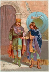 Childeric I, Merovingian King, Expulsed by the Franks, France, c.1900 (print)
