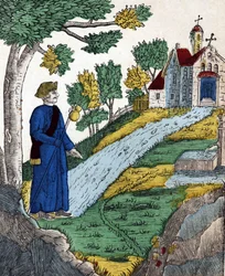 History of the four sons Aymon; Maugis, after having made Charlemagne a prisoner, went to a hermitage to make penance there