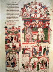 History of the life of King Solomon. Page of the Bible of Noailles