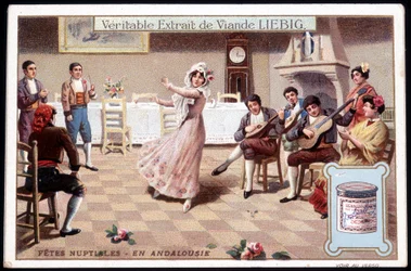 Honeymoon in Andalusia - chromo. Liebig, 1895