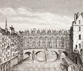 Houses on the Saint-Michel Bridge, Paris