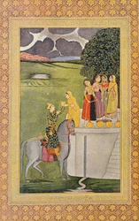 Illustration for Prince Nourgilan and Face of Lily Adolescent, from The Arabian Nights, 1895