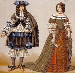 Illustration for Characters Alceste and Celimene in the Play 