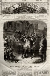 Illustration from The Thousand Un Fantomes novel by Alexandre Dumas pere appeared in The Bons Romans of 28/03/1865