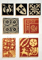 Illustration of 13th Century Ceramic Patterns from a Decoration Source Book