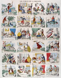 Illustrations for Fables by Jean de La Fontaine (1621-95) imagerie Gangel and P. Didion in Metz