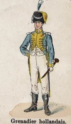 Imperial Guard Napoleon I: Dutch Grenadier - Musician. Plate from the book 