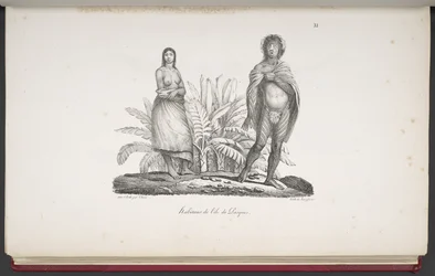 Inhabitants of Easter Island, from Voyage pittoresque autour du monde, avec des portraits de sauvages d