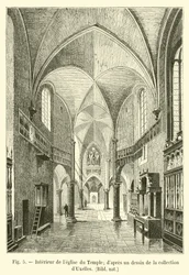 Interior of the Temple Church; after a drawing from the d
