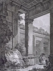 Interior of the Temple of Diana, Nimes, from Antiquities of France: Vol I, Monuments of Nimes