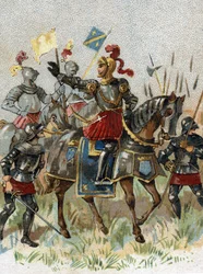 Italian Wars: Louis XII (1462-1515), King of France, at the Battle of Agnadel (Milan) in Italy on 14 May 1509