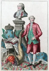 Jacques Necker - Great Necker your wise prudence, will make our hearts repleased; you bring back abundance, under the good pleasure of Louis XVI - Horn of abundance