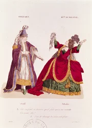 Jean-Baptiste Brizard in the role of Joad and Mademoiselle Dumesnil as Athalie, scene from Act V Scene 5 of 