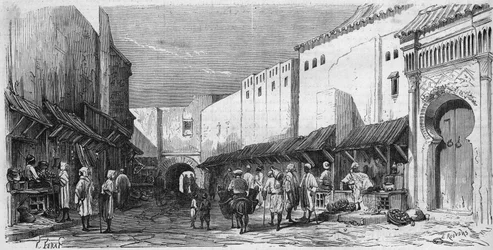 Jewish population of Tetouan (Tetuan) in Morocco: view of a Jewish bazaar