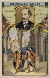Jules Massenet, French Composer, and a Scene from His Opera Le Cid