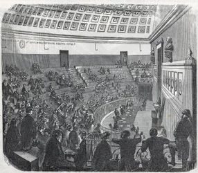 The School of Medicine of Paris - the grand amphitheatre - Engraving in 