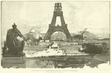 The 1889 Universal Exposition, State of the Works at Champ de Mars, View Taken from the Trocadero Palace, After the Photograph by M H-C Godefroy