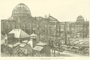 The 1889 Universal Exhibition, The Frameworks of the Palaces of Fine Arts and Liberal Arts, at the Champ de Mars, After the Photograph by M Godefroy