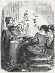 La Maison Doree restaurant located at 20, Boulevard des Italians in the 9th arrondissement of Paris - Engraving in 