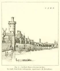 The New Gate and the Bois Tower; Facsimile of a Contemporary Drawing, Belonging to M. Destailleurs