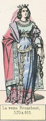 Queen Brunhilda, 570 to 613 (engraving)