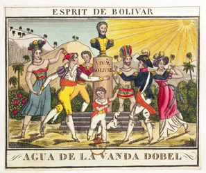Label for Lavender Water evoking the spirit of Bolivar, c.1830