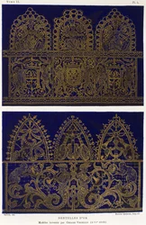 Lace samples in gold, By Cesare Vecellio, Engraving from Dictionnaire de l