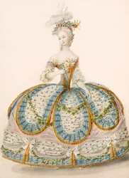 Lady Wearing Dress for a Royal Occasion, Design Attributed to Anvorious, Published April 1796