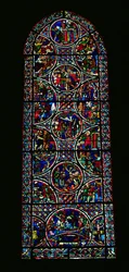 Lancet Window Depicting the Parable of the Good Samaritan