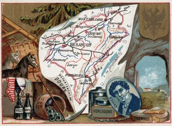 Le Doubs, Franche Comte, France. Portrait of Georges Cuvier. Series on the French Departments.
