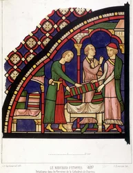 The Merchant of Fabrics (detail from the windows of the cathedral of Chartres)