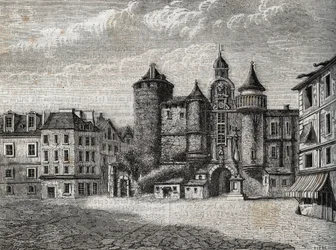 Le Vieux Paris - le Grand Chatelet - Engraving in 