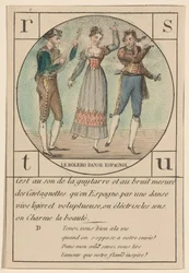 The Bolero, Spanish Dance, from a Series of Alphabet Cards