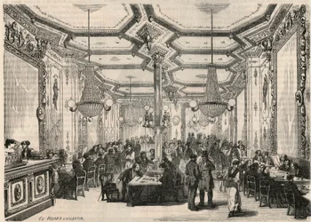 Le cafe Pierron in Paris in the 19th century - Engraving in 