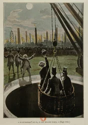 Leaving for the Moon, from From the Earth to the Moon by Jules Verne published in 1865