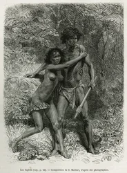 Les Fugitives Aborigenes, Engraving after a Drawing by D. Maillart, to Illustrate the Story Six Months in Australia, by Desire Charnay, a Mission Assignment by the Ministry of Public Education, in 1878, Published in the Tour du Monde, under the Direction o