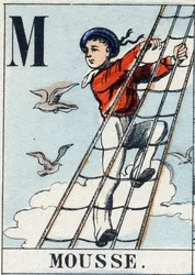 Letter M as Foam. Navy Alphabet. Epinal Image, late 19th century
