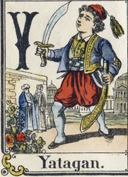 Letter Y: Yatagan. Recreative Alphabet. Epinal Imaging, circa 1880