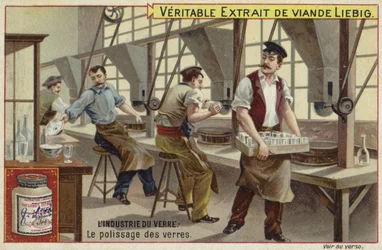 Liebig card featuring the glass industry