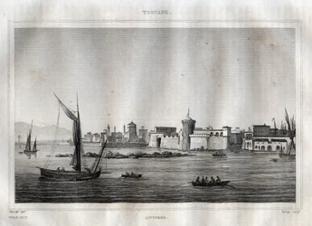 Livorno - Tuscany - Engraving from “Picturesque Italy” by M. de Norvins, Ch. Nodier 1834-1836
