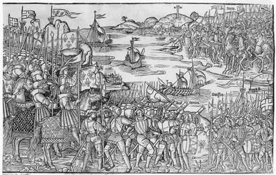 Louis IX of France Disembarking at Damietta During the Seventh Crusade