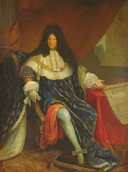 Louis XIV (1638-1715) Holding a Plan of the Maison Royale de Saint-Cyr
