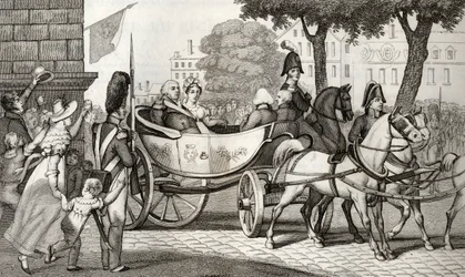 Louis XVIII (1755-1824) enters Paris at the Restoration of 1814, from 