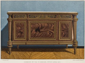 Louis XVI Chest of Drawers as Wardrobe Bottom (from Dictionnaire de Lameublement et de la Decoration by Henry Havard, Volume 1, Plate 54)