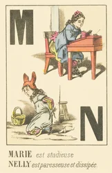 Marie is a studious Nelly is lazy and dissipated